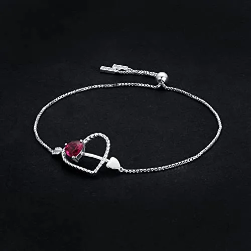JewelryPalace Cuore Rosso 0.9ct Bracciale Argento