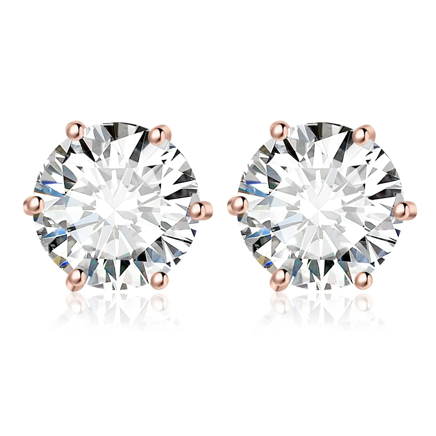 JewelryPalace 4.0ct bottone orecchini oro zirconia
