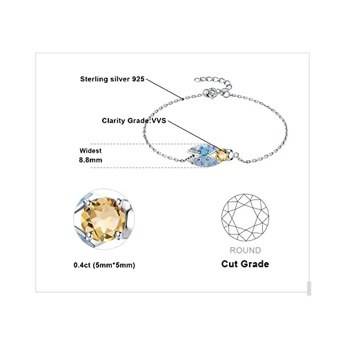 JewelryPalace Cicala 0.6ct bracciale argento citrino giallo