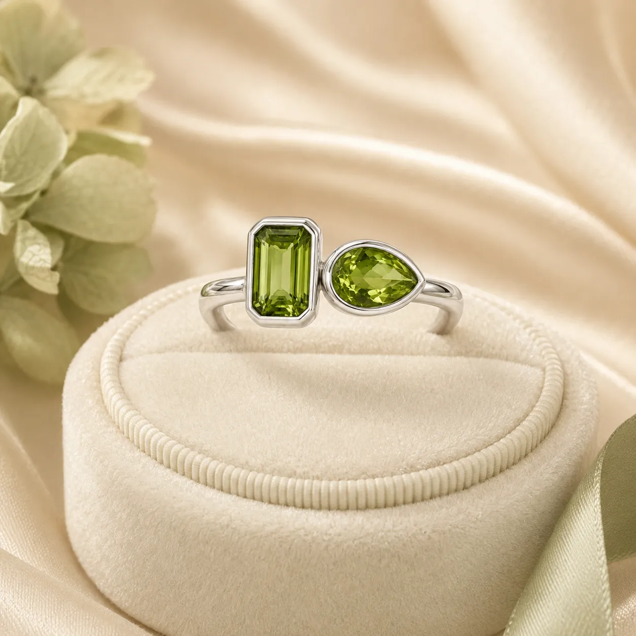 Victoria Jane Peridot Duet anello argento peridoto