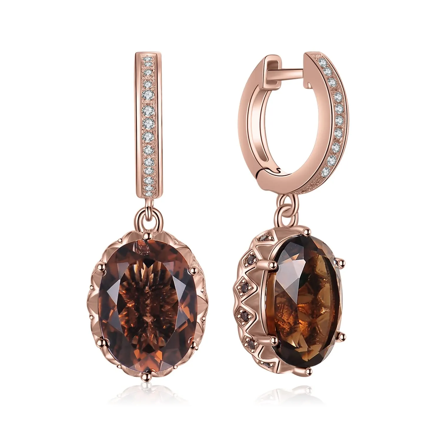 JewelryPalace 7.2ct Quarzo Fumoso Orecchini Pendenti Argento