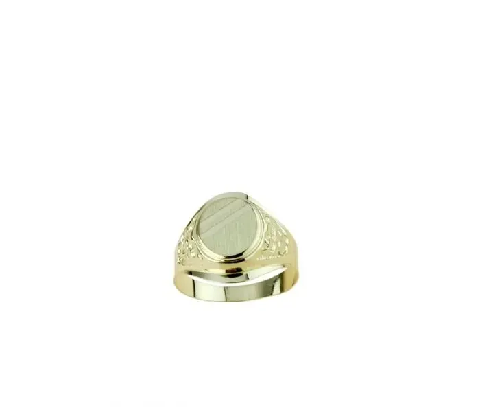 Gioielli Celiento Scudo Ovale Anello Uomo Oro Giallo 18Kt