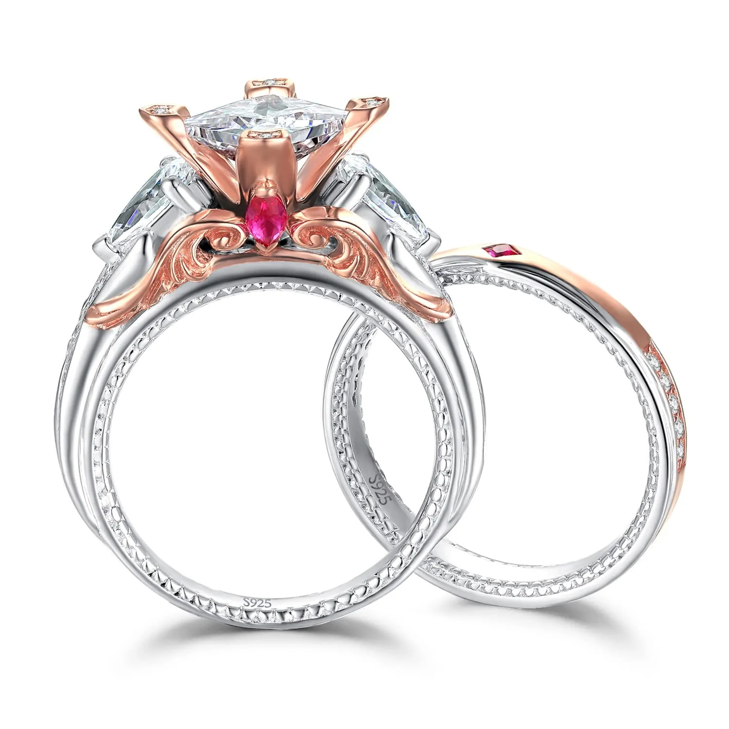 JewelryPalace Vintage Halo anello infinito argento 925 zirconia