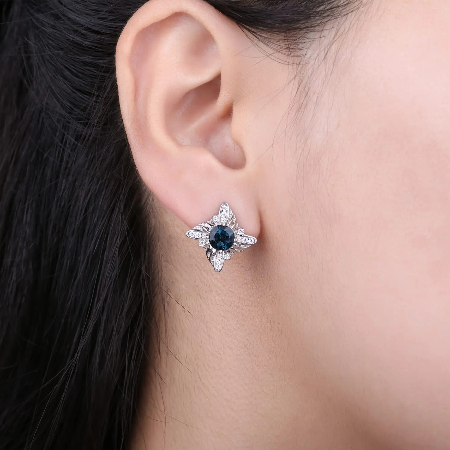 JewelryPalace Mulino a Vento 2.5ct orecchini argento topazio blu