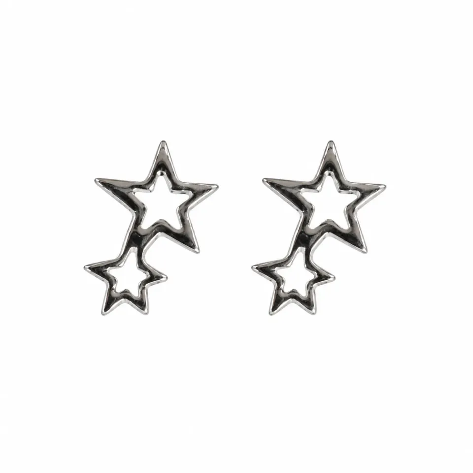 Victoria Jane Double Star orecchini lobo argento stella
