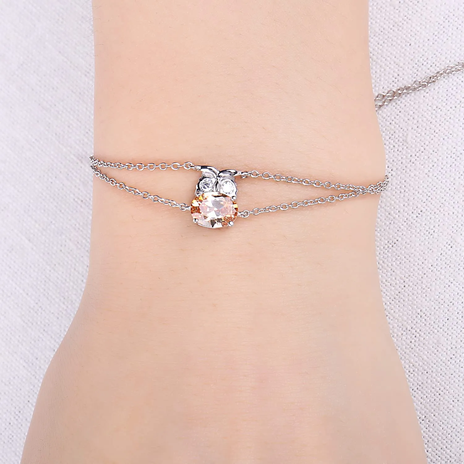 JewelryPalace Gufo 2.2ct bracciale argento zirconia gialla