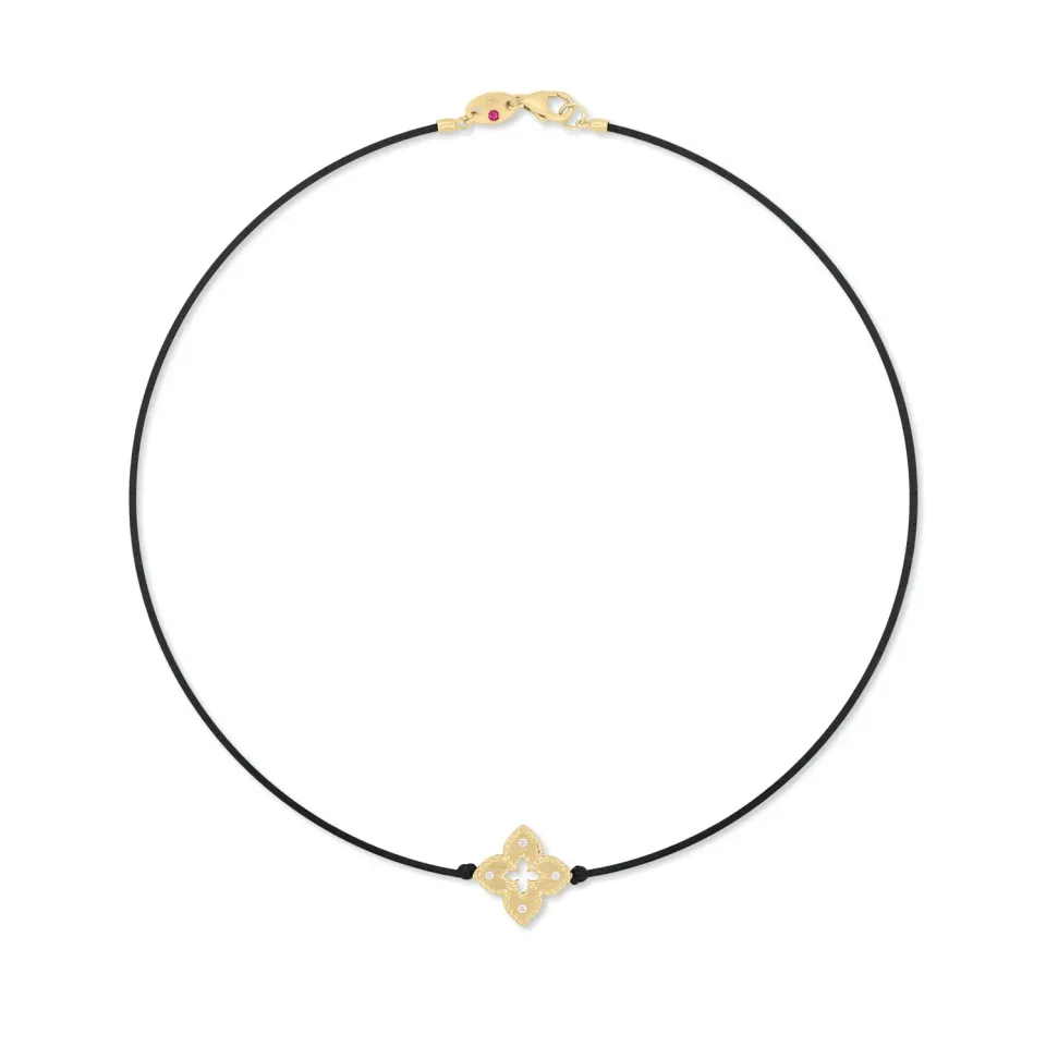 Roberto Coin Venetian Princess collana oro giallo 4 diamanti