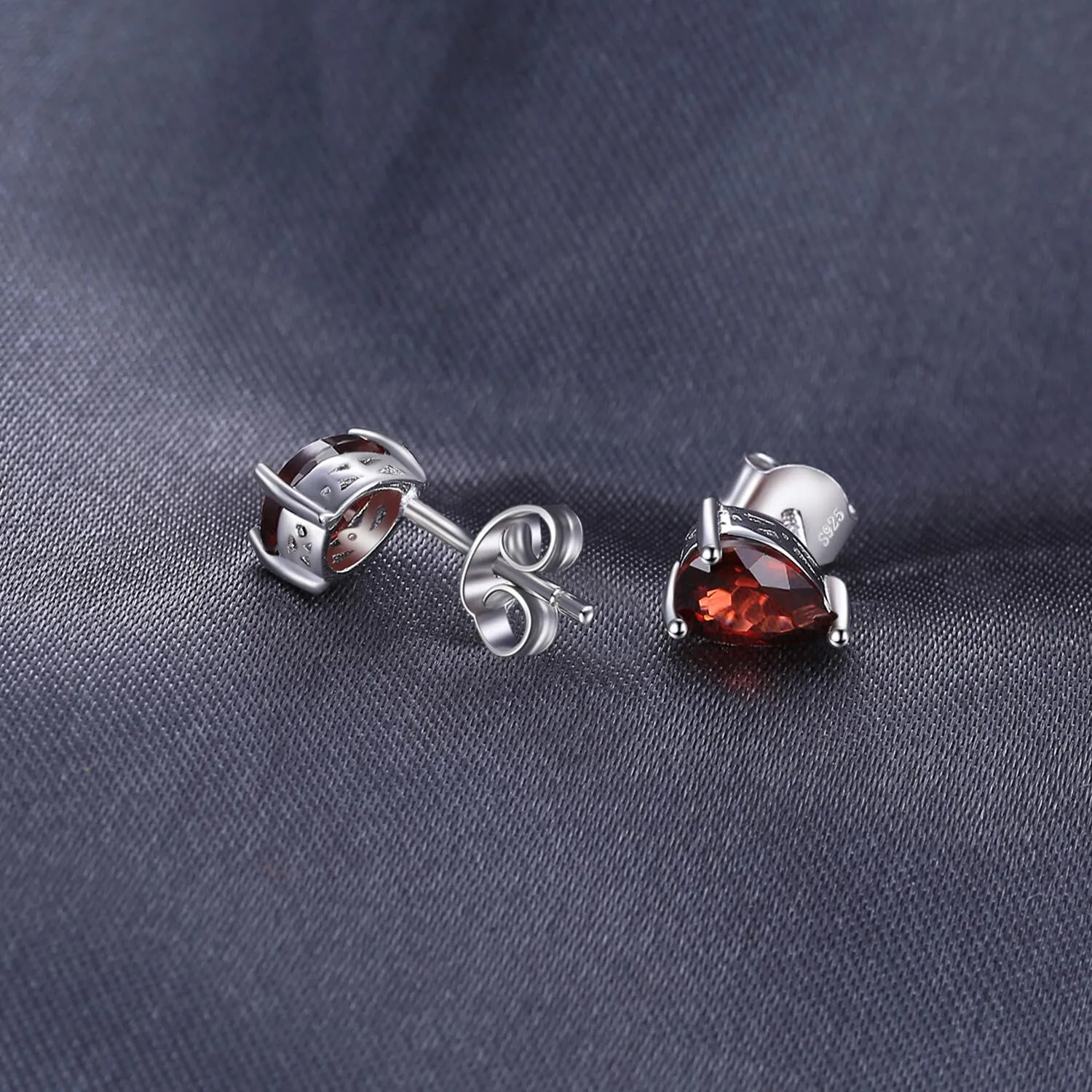 JewelryPalace Pera orecchini lobo argento granato rosso