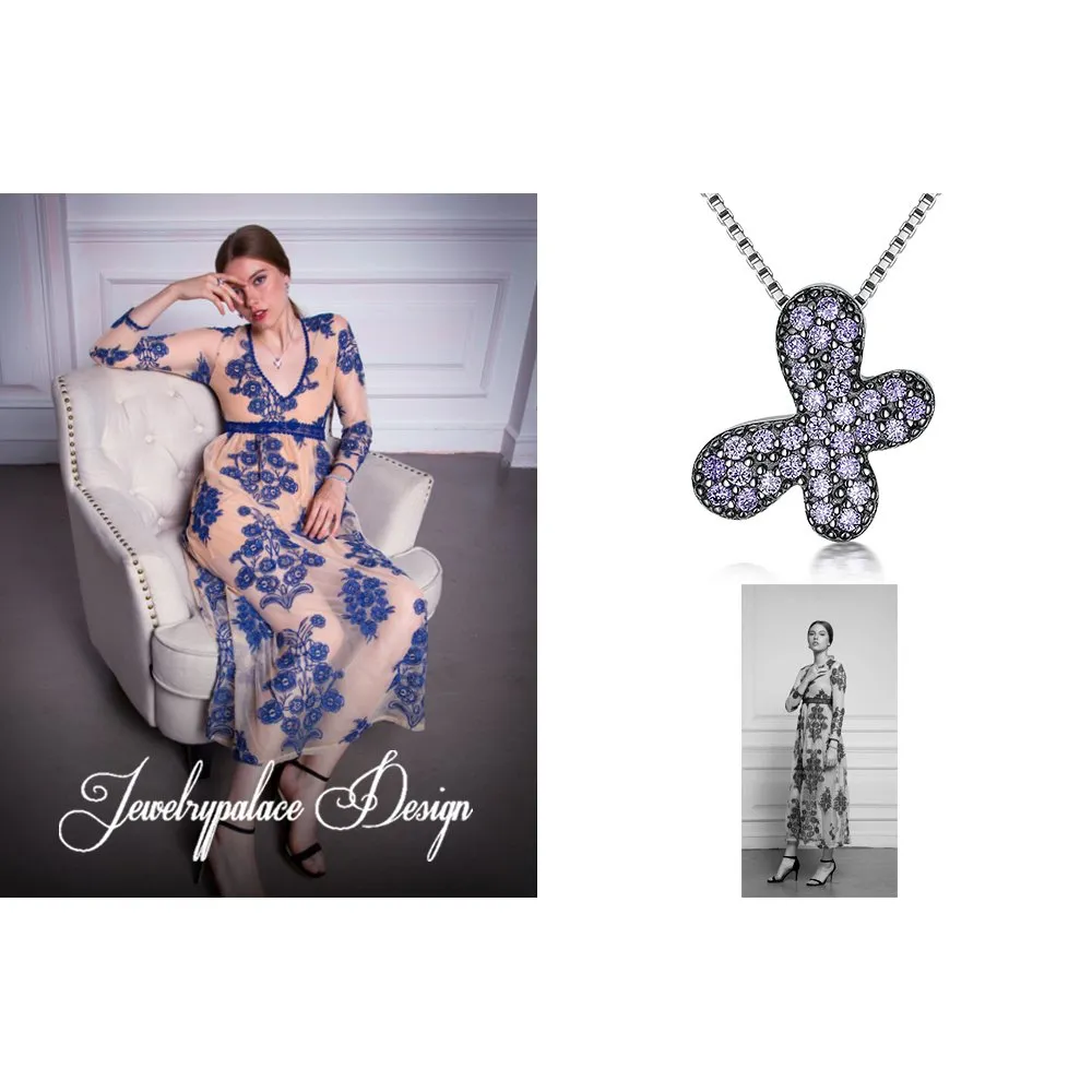 JewelryPalace Farfalla 0.5ct collana argento 925 viola