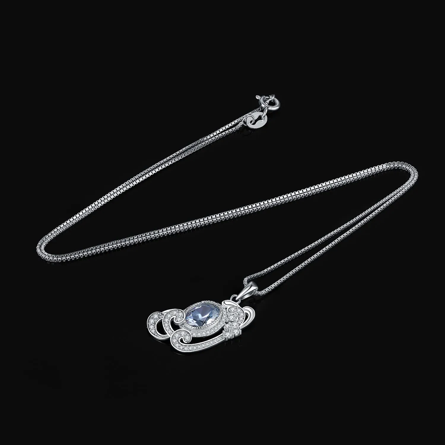 JewelryPalace Onda Mare collana 0.5ct zirconia azzurra