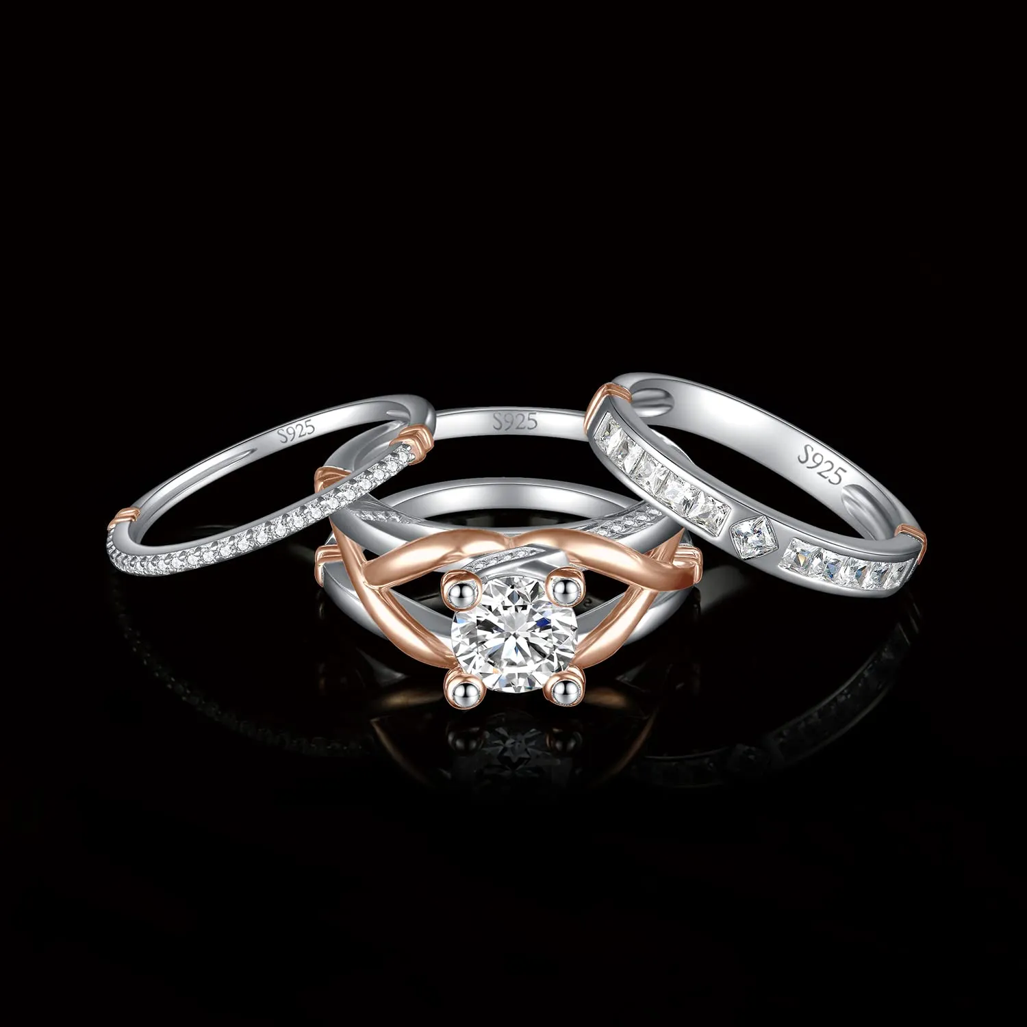 JewelryPalace Cuore Puzzle anello solitario argento 925 zirconia