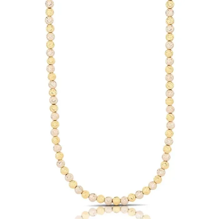 Gioielli Celiento Girocollo Palline Diamantate Oro 18kt Bicolore