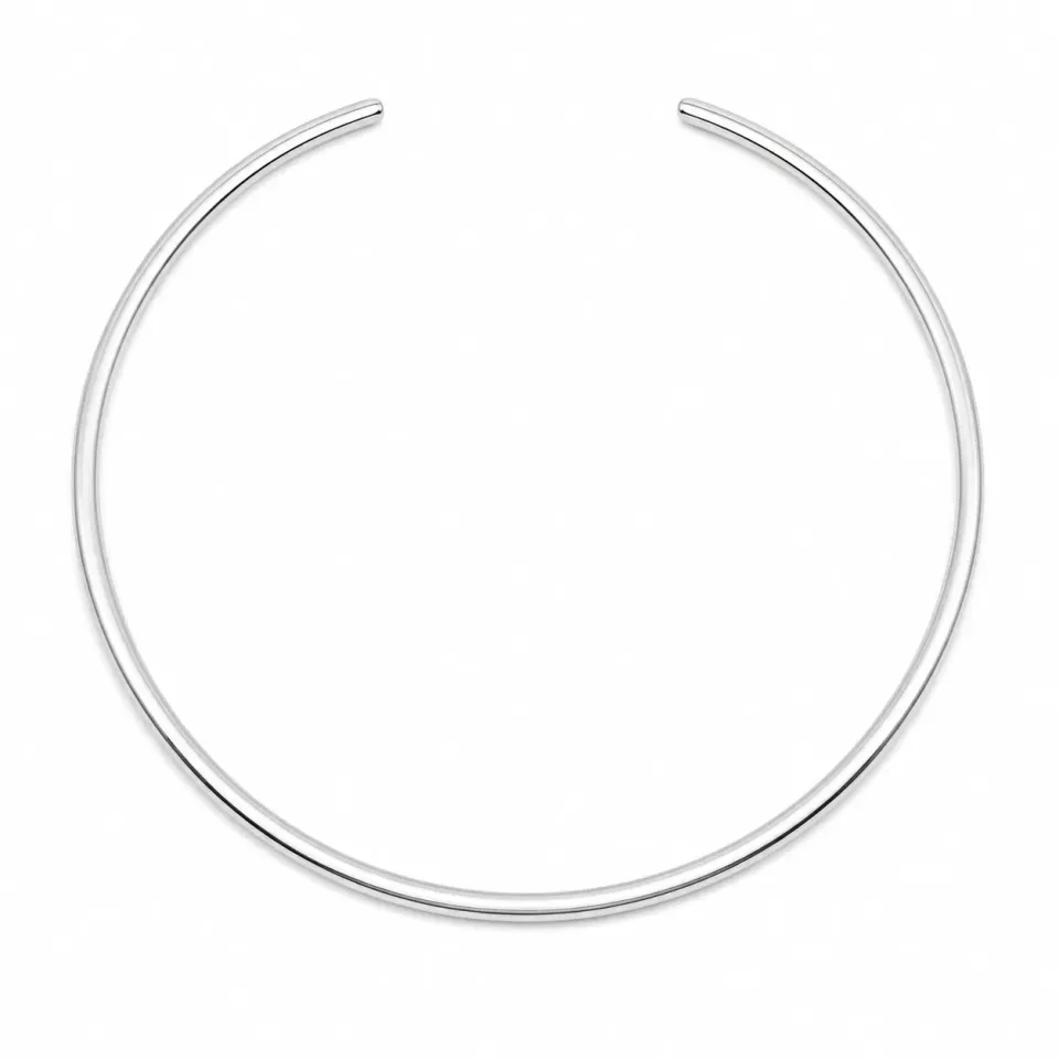 Victoria Jane Round Torc collana rigida argento 5 mm