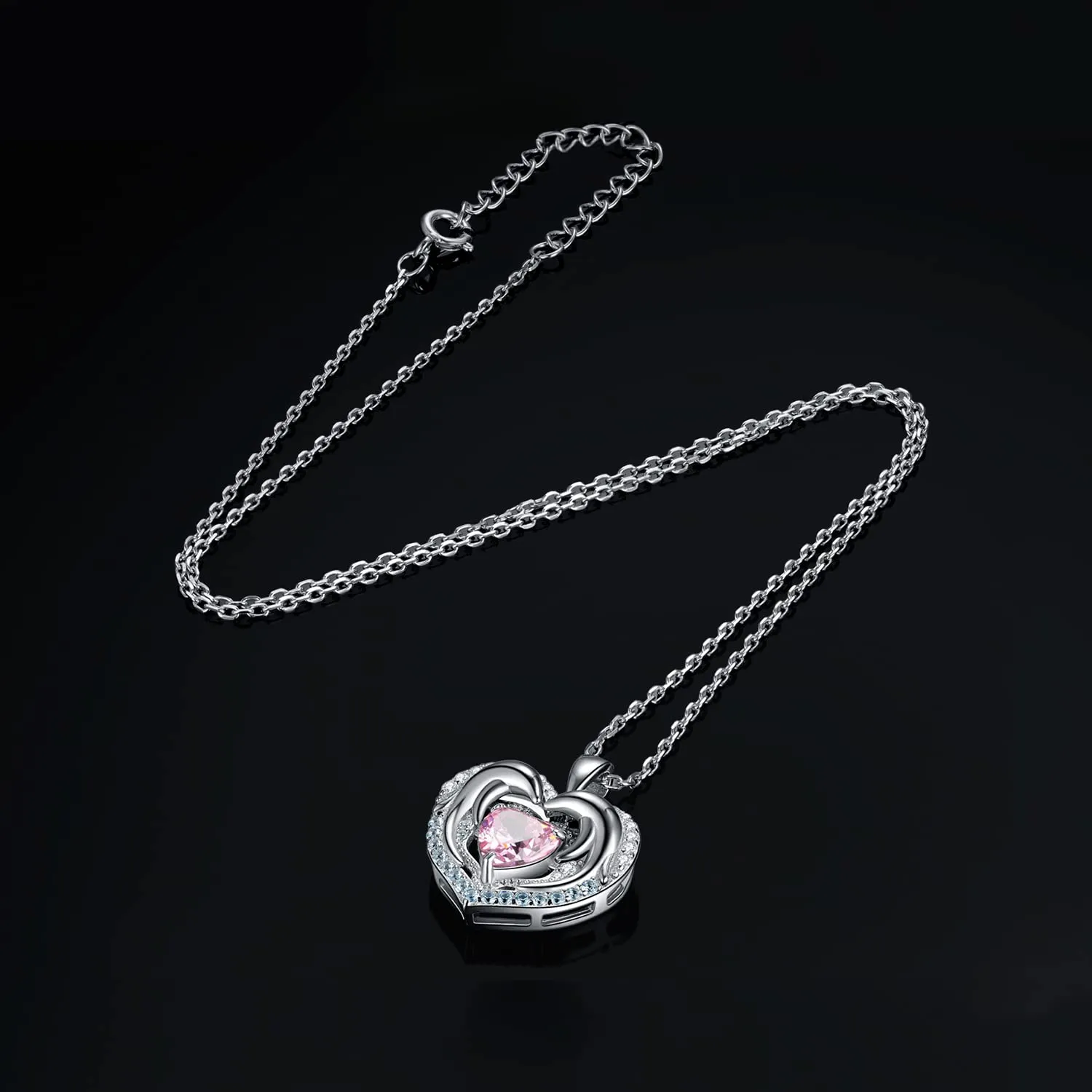 JewelryPalace Delfino 2ct Collana Argento Rosa 45cm