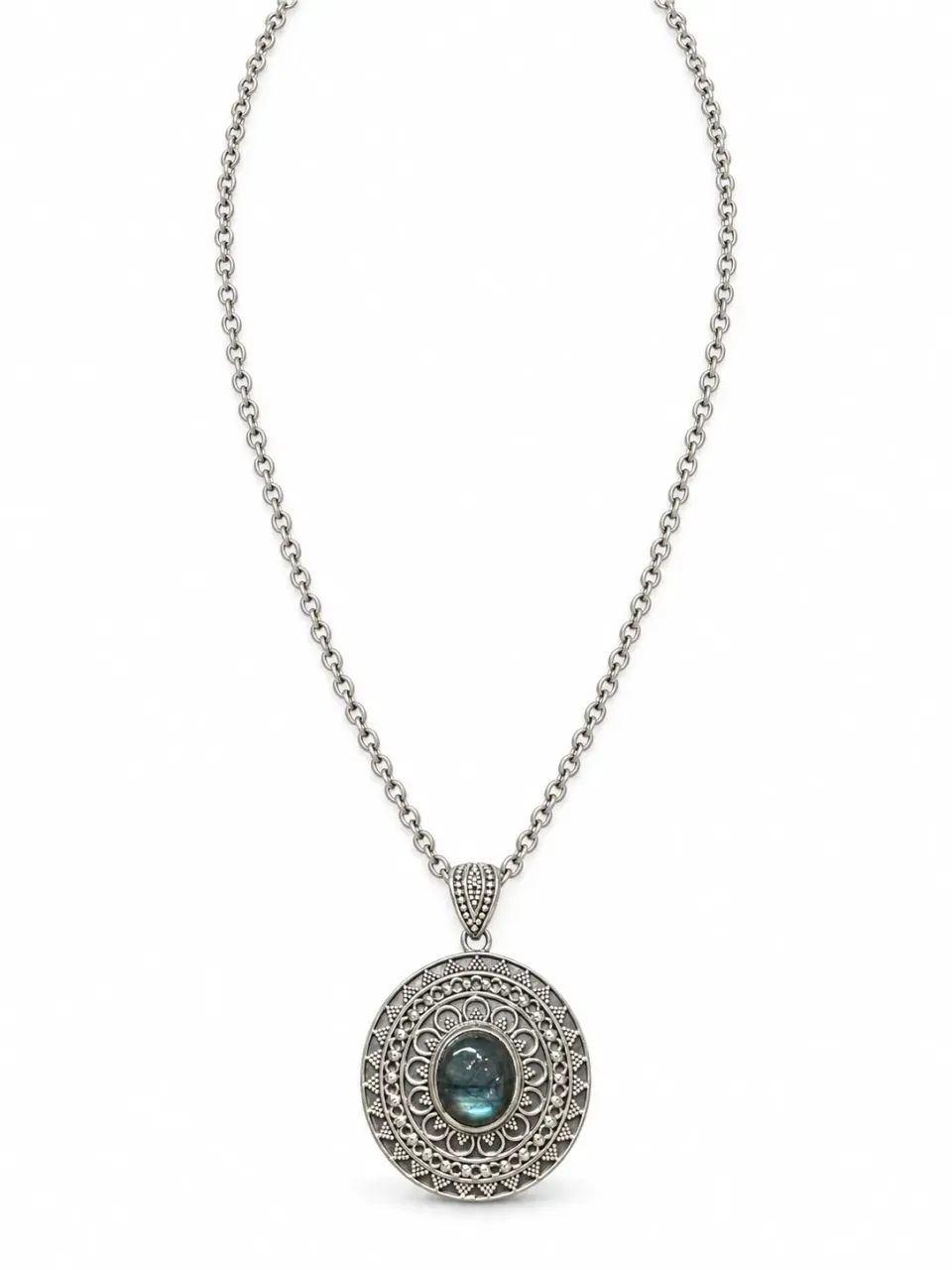 Victoria Jane Labradorite ciondolo argento catena 66 cm