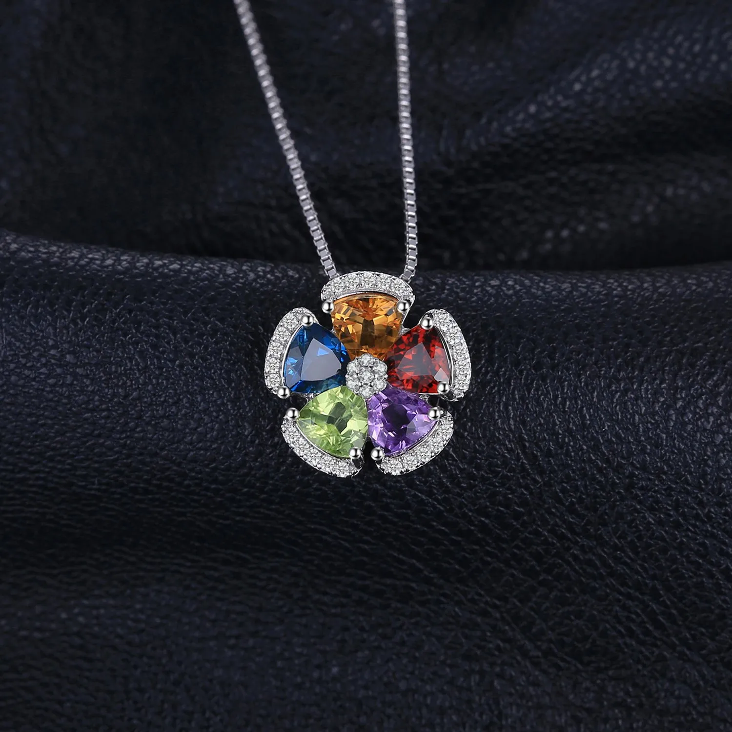JewelryPalace Fiore collana argento 925 pietre naturali 45 cm