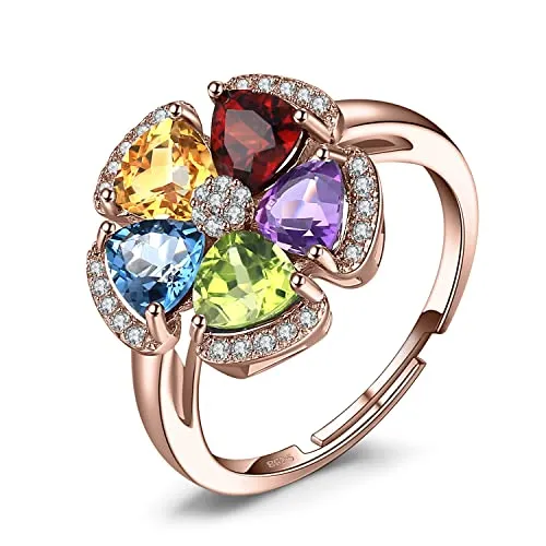 JewelryPalace Fiore 2.6ct Anello Cocktail Oro Rosa pietre miste