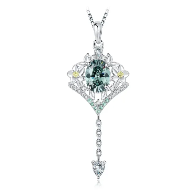 JewelryPalace Fiori 0.5ct collana argento 925 verde 45cm