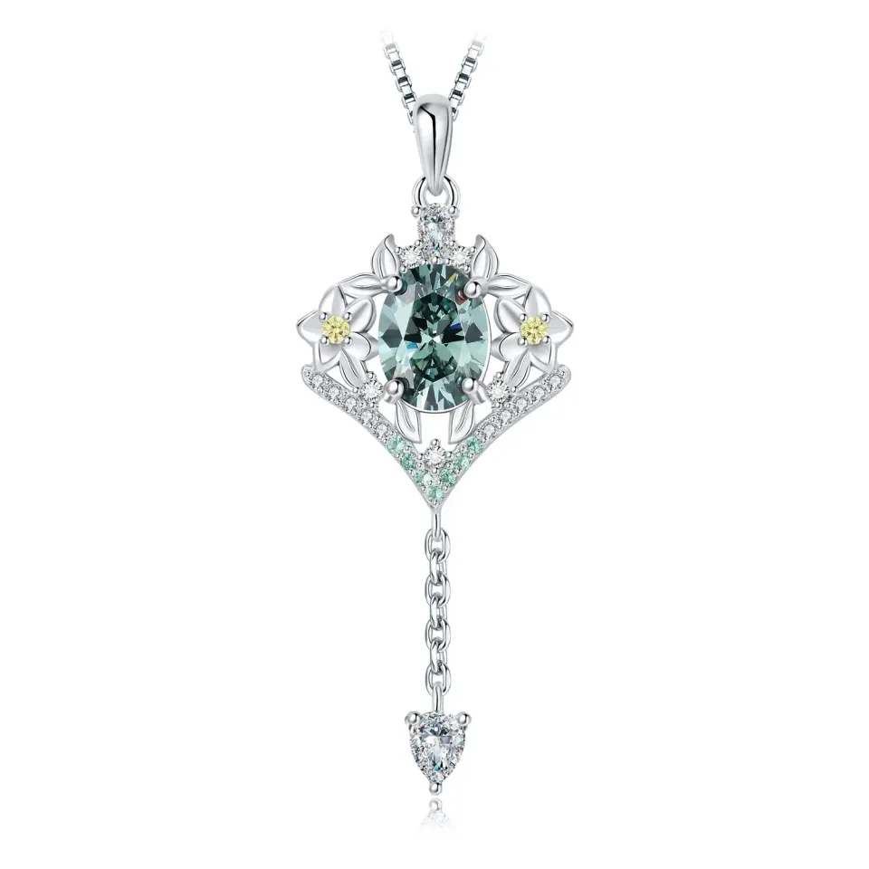 JewelryPalace Fiori 0.5ct collana argento 925 verde 45cm