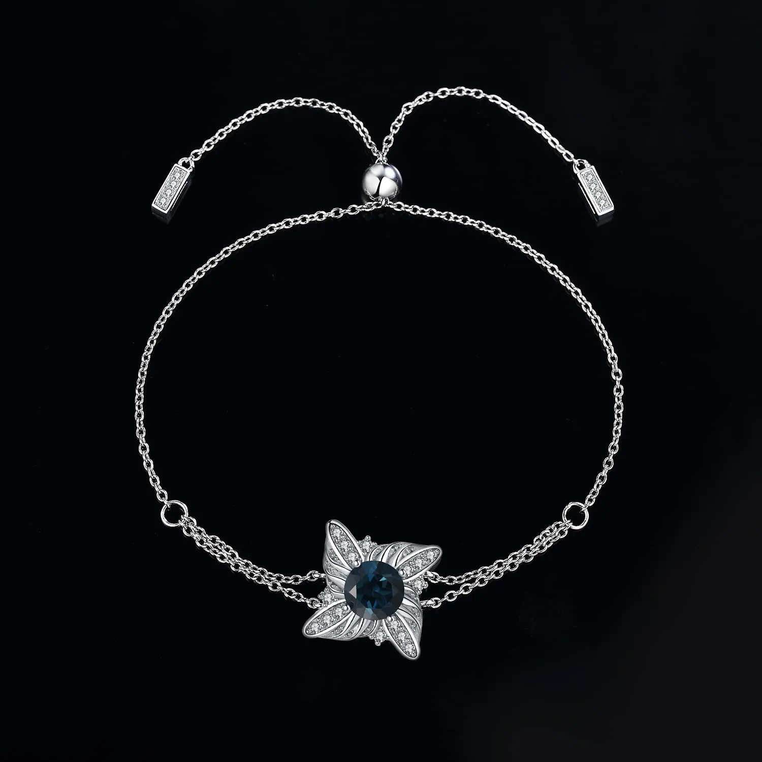 JewelryPalace Mulino a Vento Bracciale Argento Topazio Blu 2.3ct