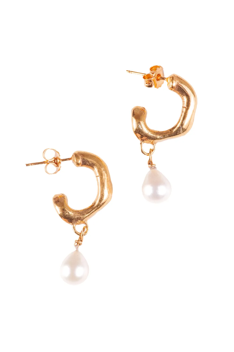 Flor Rubaja Jewelry Wave orecchini perle placcato oro 4 cm