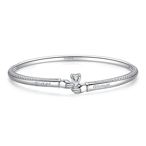 JewelryPalace Abbraccio Bracciale Argento Aperto I Am Enough