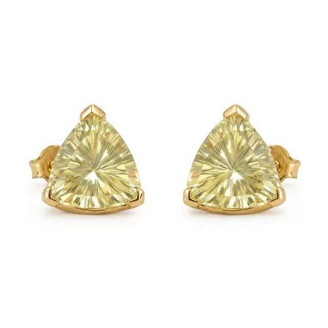 Victoria Jane Citrine Gold Triangle orecchini oro 9ct citrino