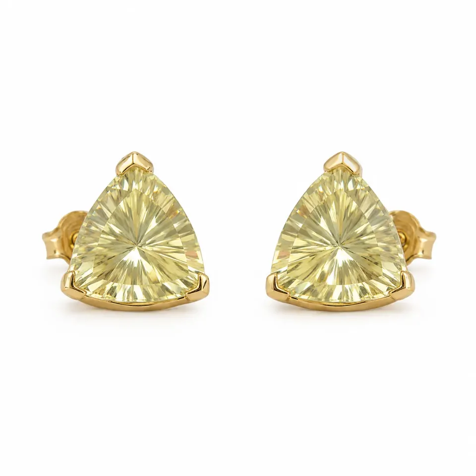 Victoria Jane Citrine Gold Triangle orecchini oro 9ct citrino