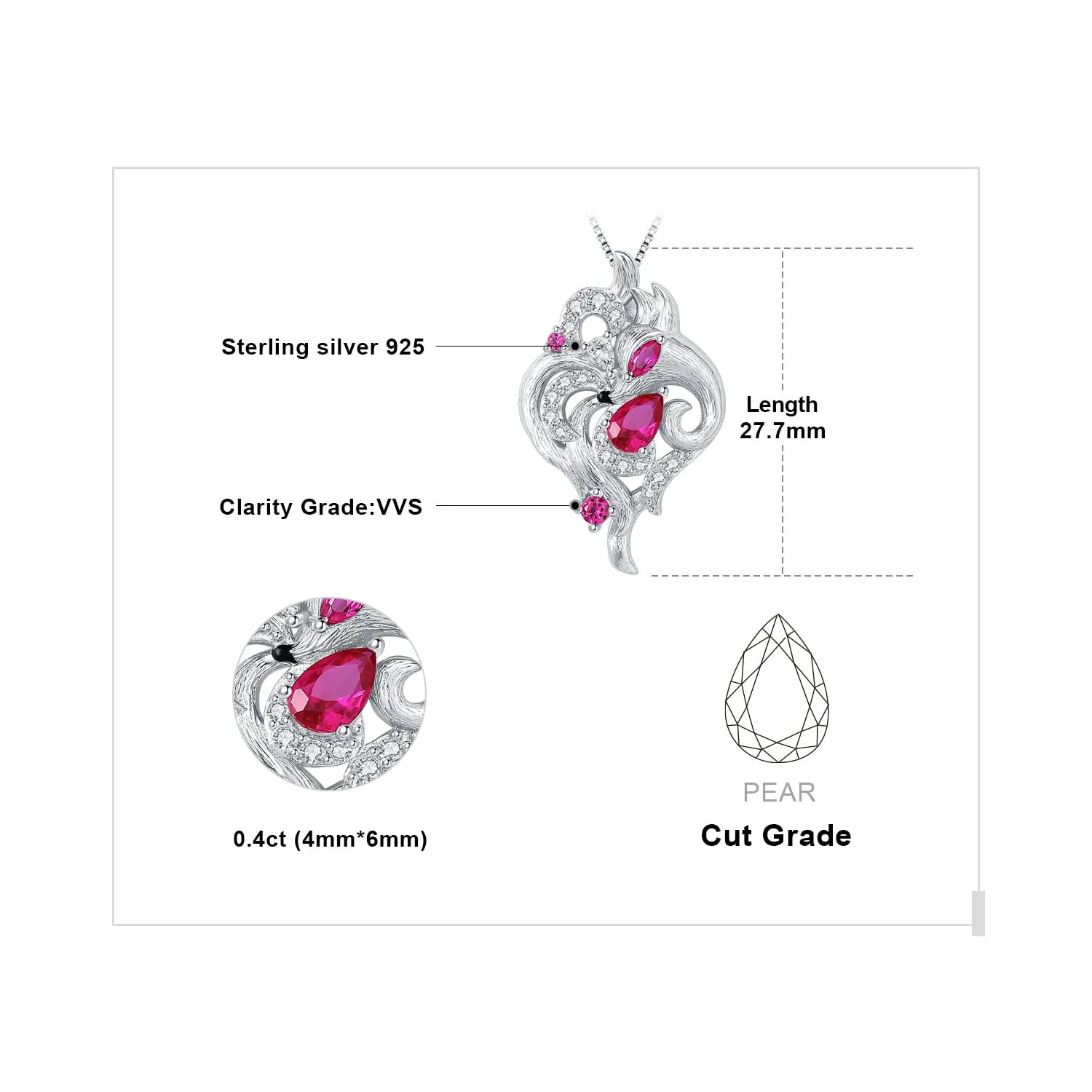 JewelryPalace Volpe Nove Code 0.7ct collana rossa 45cm