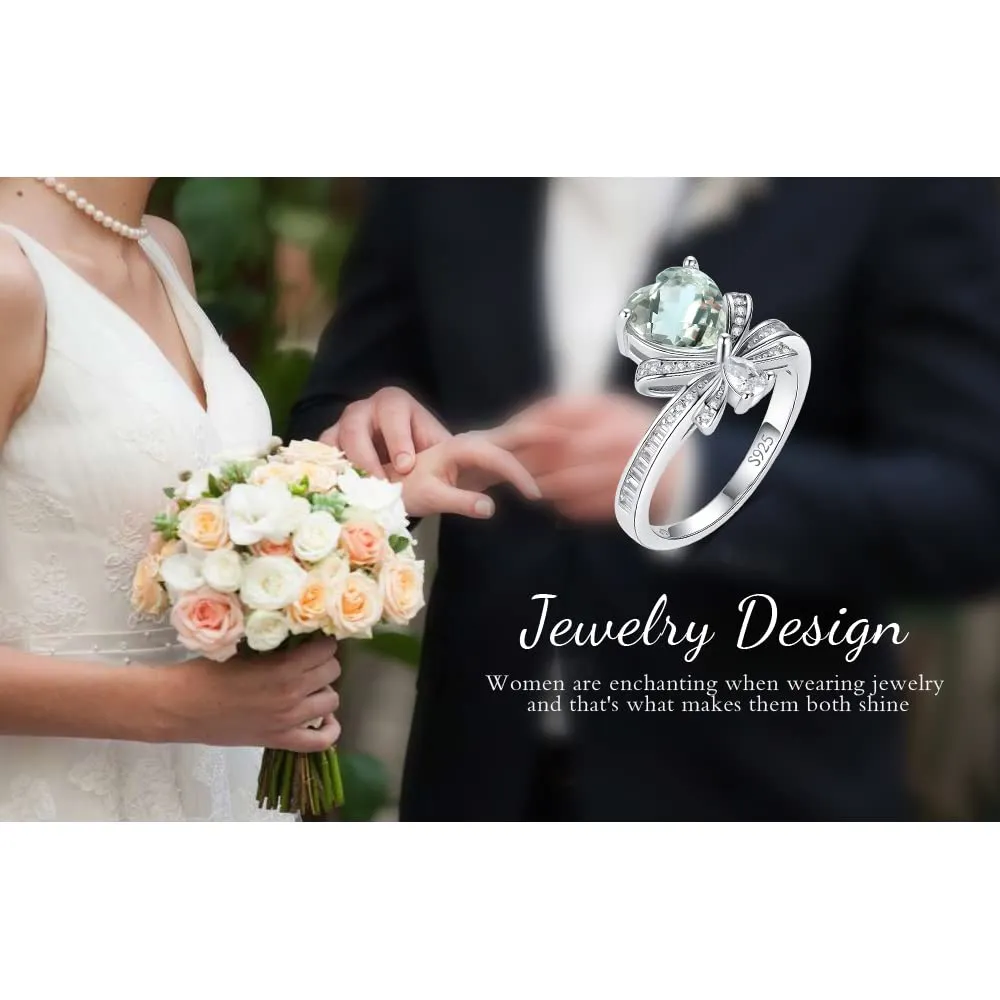 JewelryPalace 2.5ct Cuore anello argento ametista verde