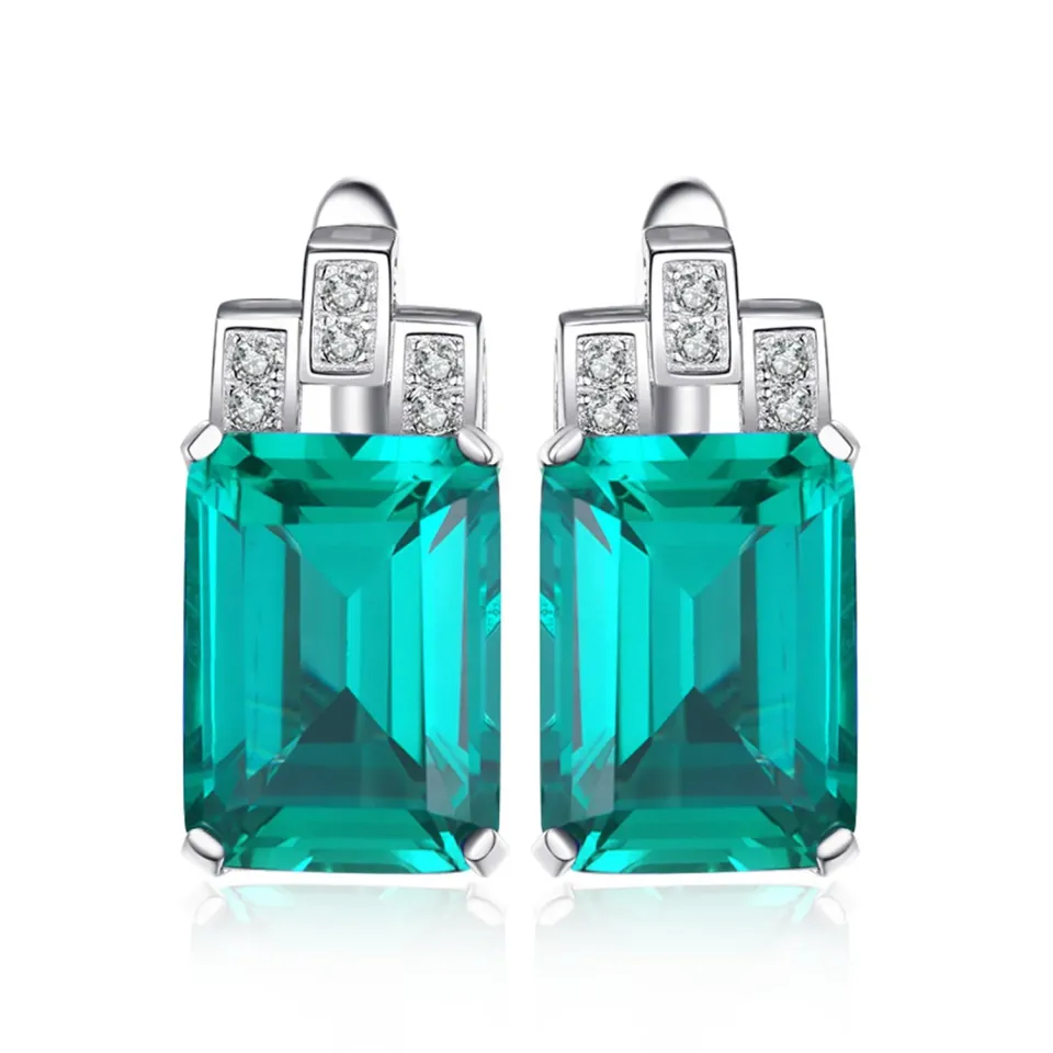 JewelryPalace 7,6ct Orecchini Smeraldo Argento 925 Argento