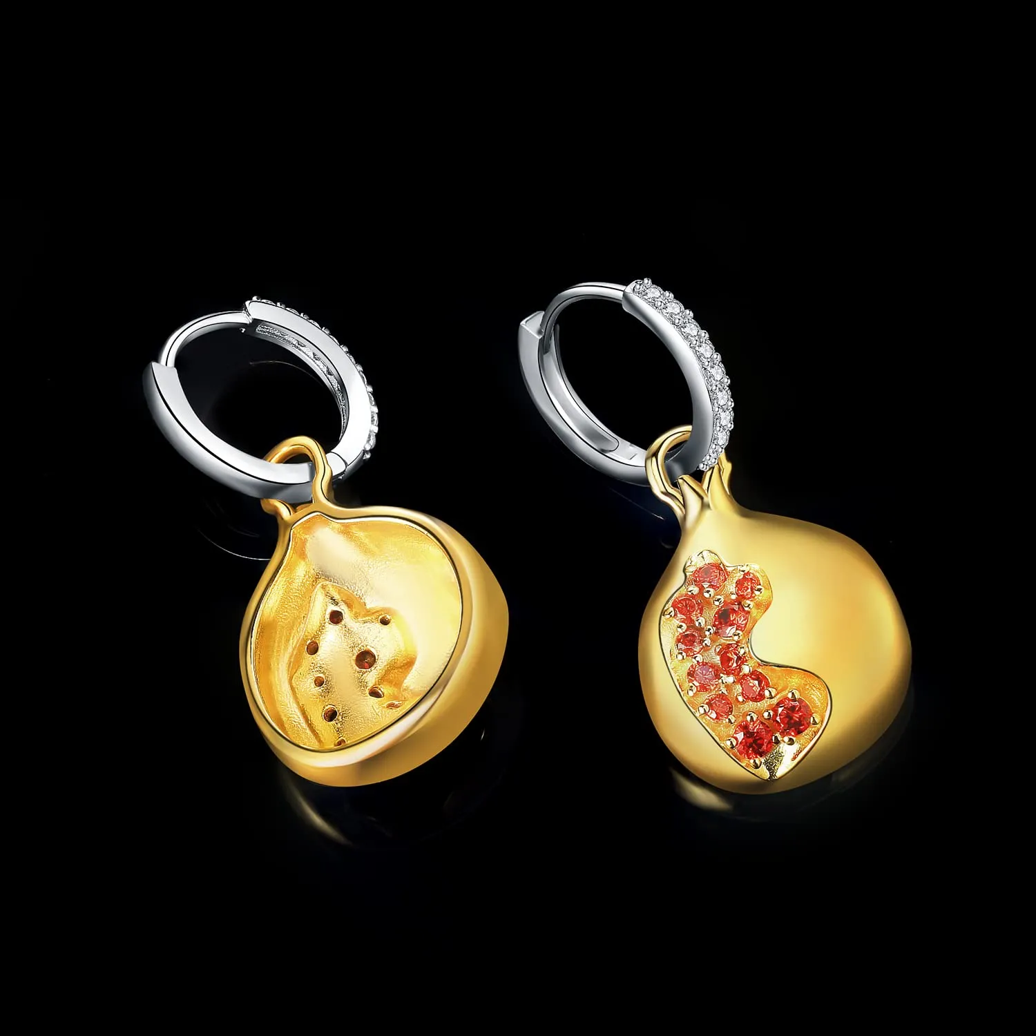JewelryPalace Melograno 2.2ct Orecchini Pendenti Argento Rossi