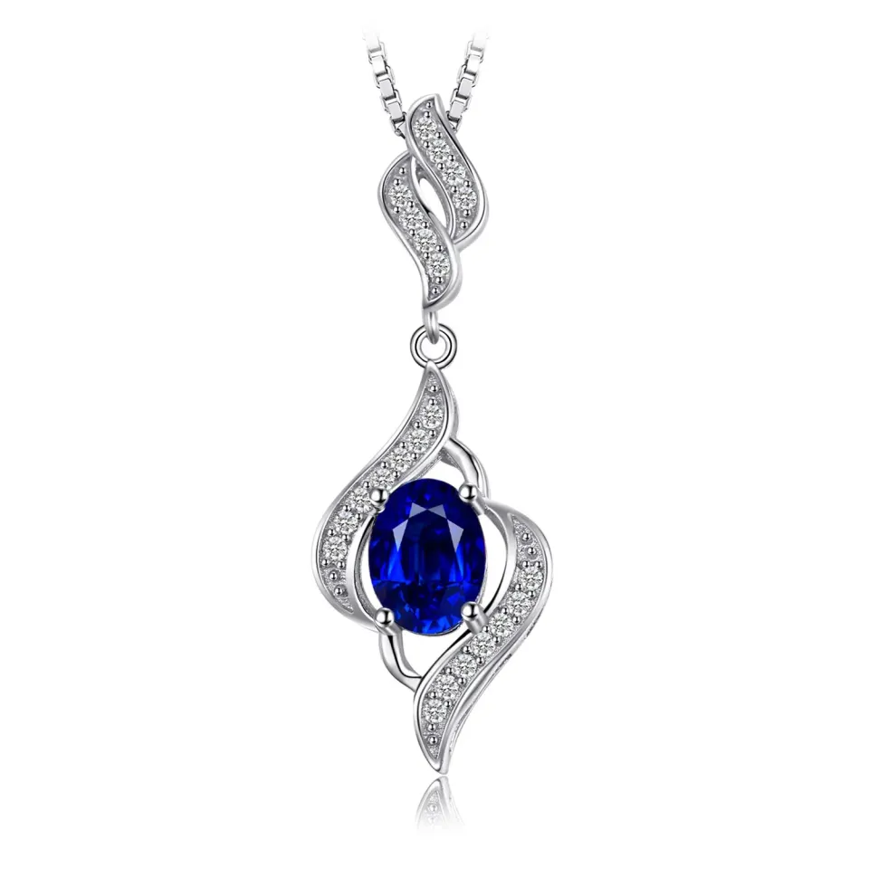 JewelryPalace 4ct Zaffiro Blu collana argento 45cm