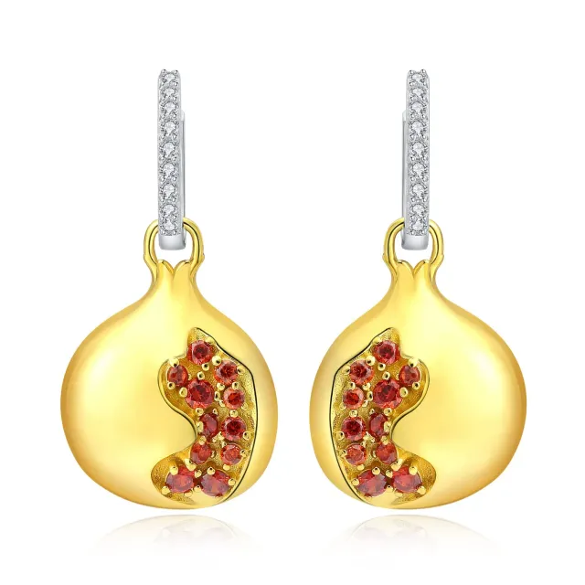 JewelryPalace Melograno 2.2ct Orecchini Pendenti Argento Rossi