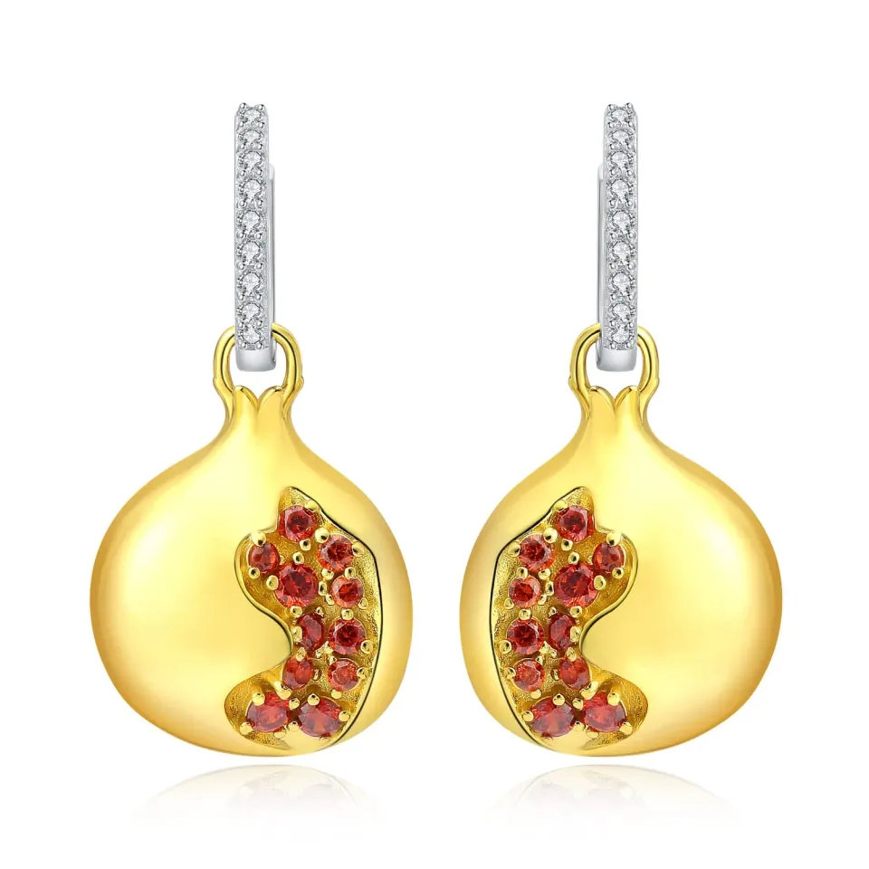 JewelryPalace Melograno 2.2ct Orecchini Pendenti Argento Rossi