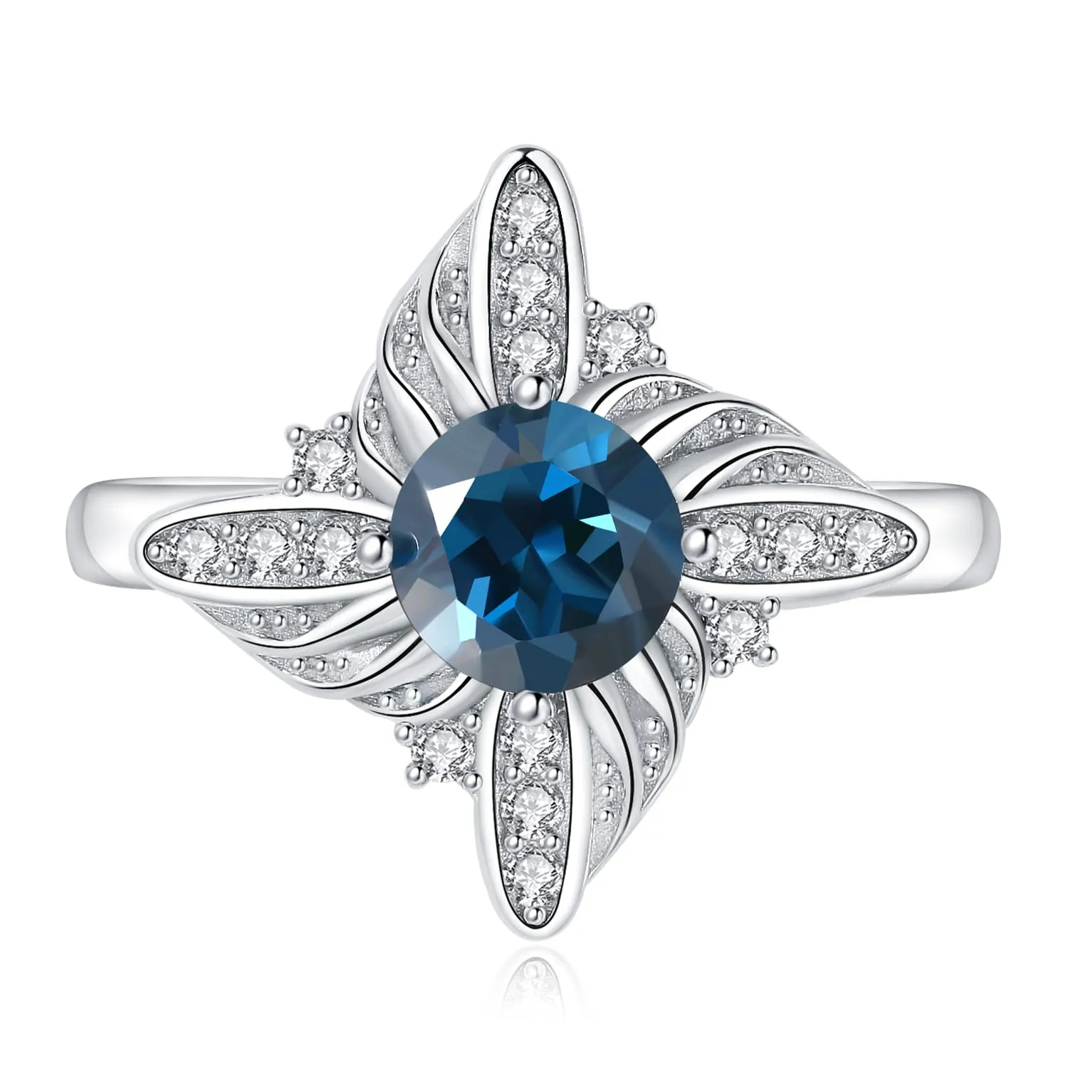 JewelryPalace Mulino Topazio Anello Argento 925 1.2ct
