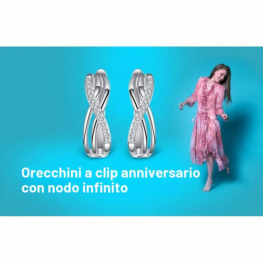 JewelryPalace Hoop Infinito orecchini cerchio argento zirconia
