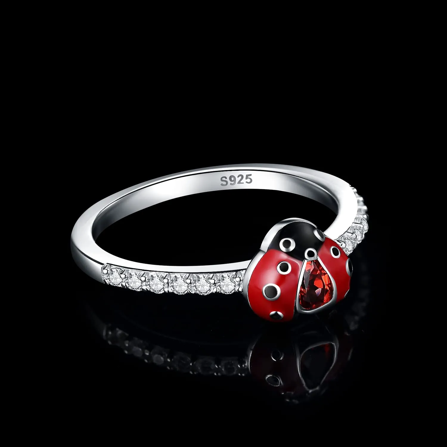 JewelryPalace Coccinella anello argento granato taglio pera