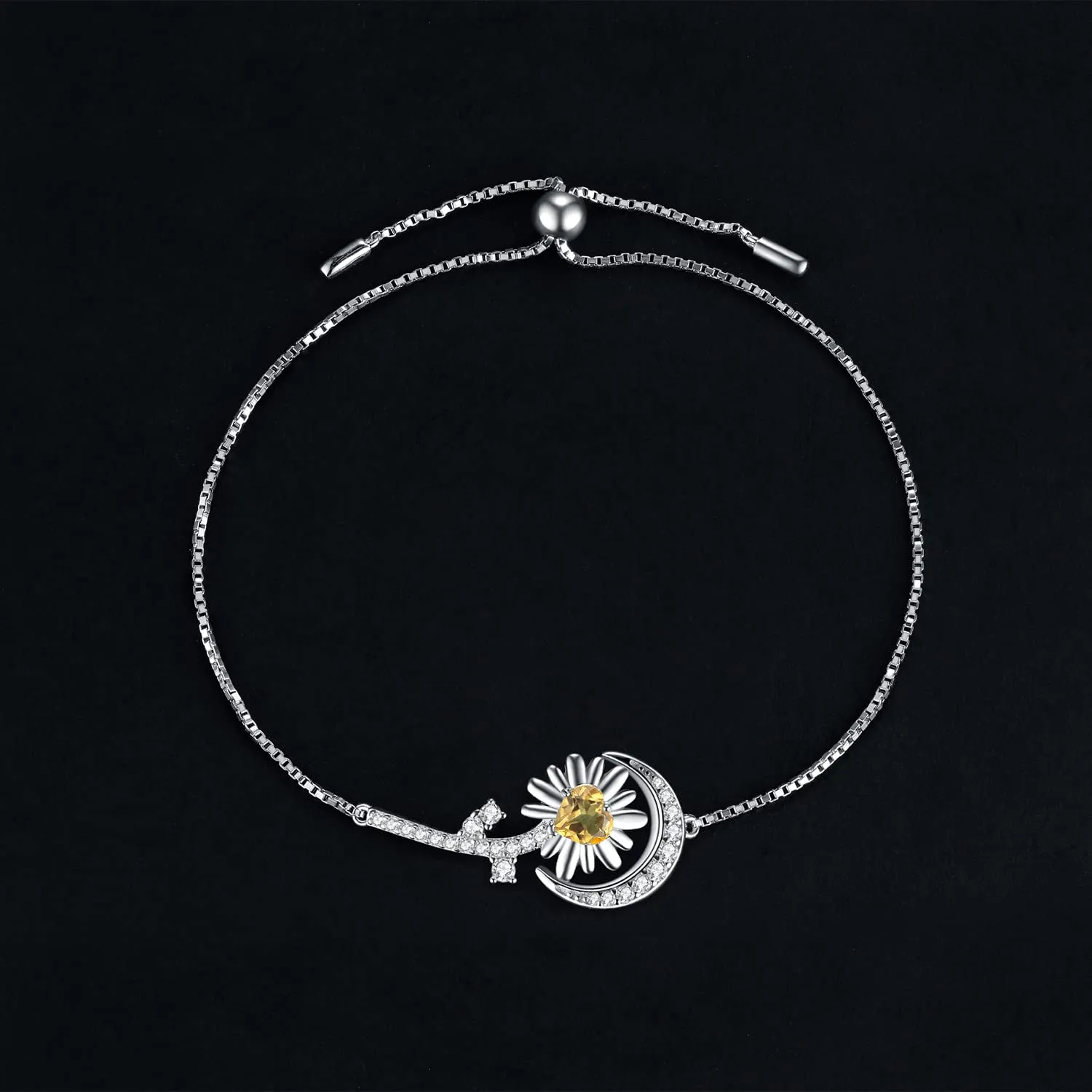 JewelryPalace Girasole bracciale argento 925 citrino cuore