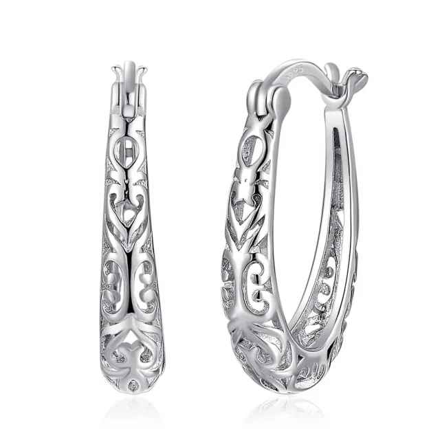 JewelryPalace Cerchio Grande orecchini argento scavati
