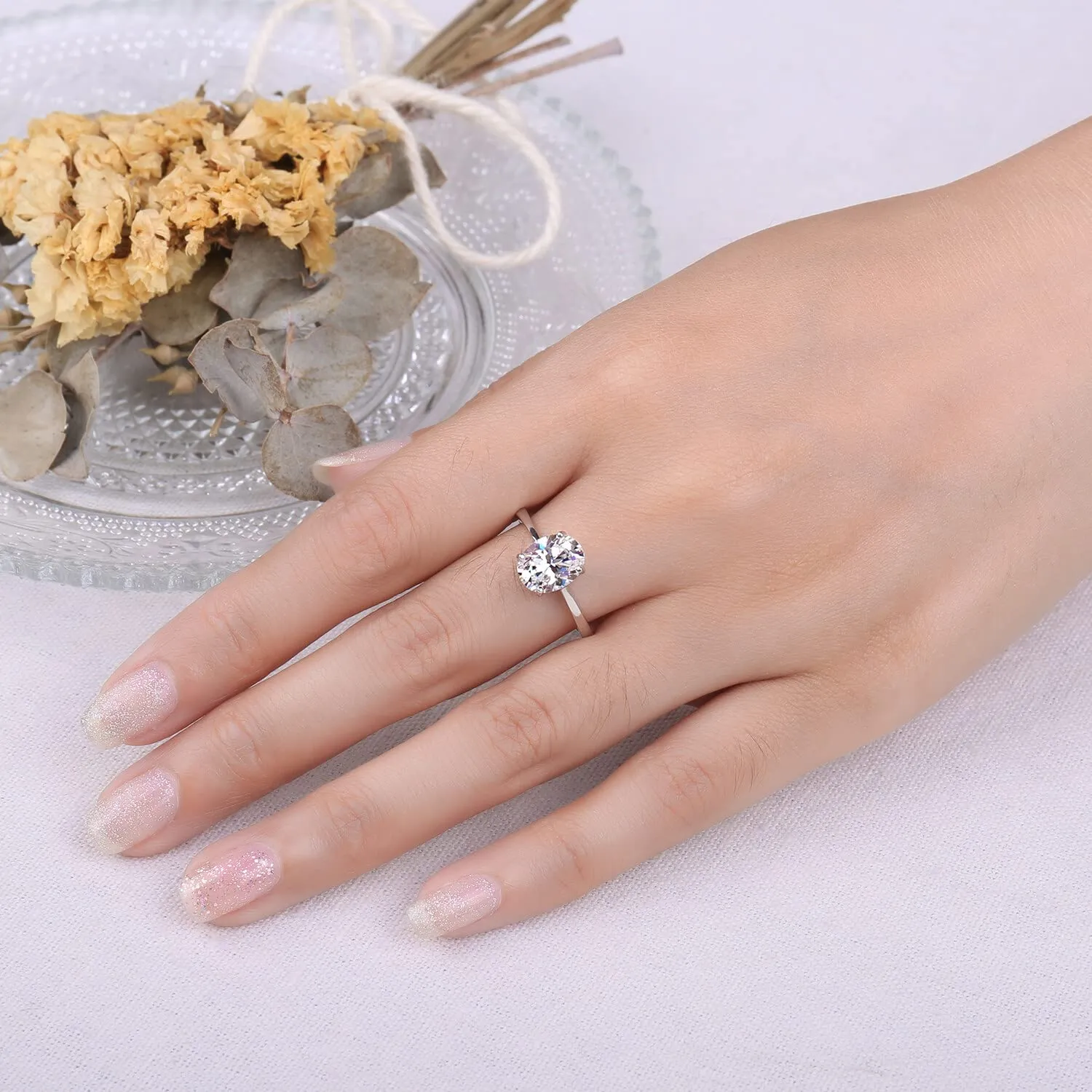 JewelryPalace Classico solitario anello argento moissanite 1ct