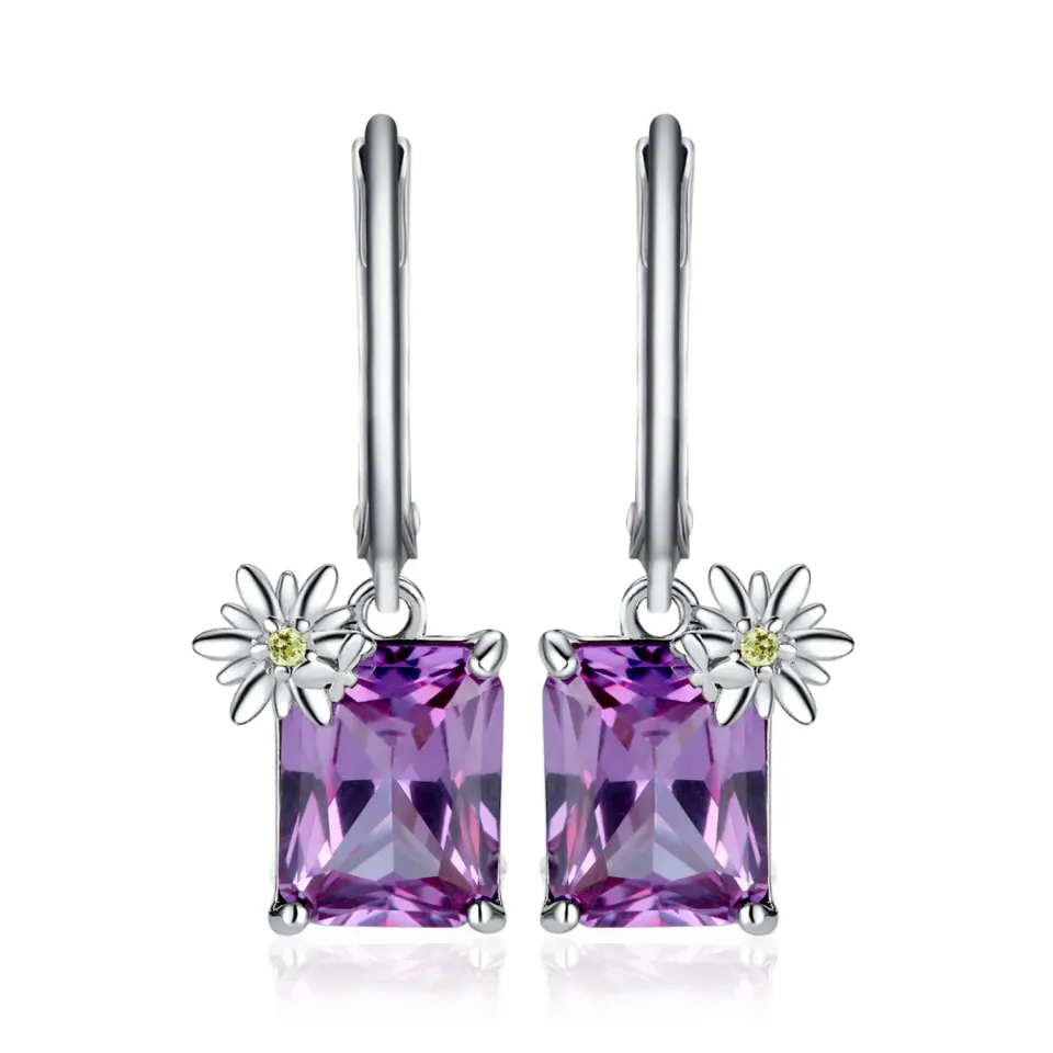 JewelryPalace Margherita orecchini pendenti alessandrite viola