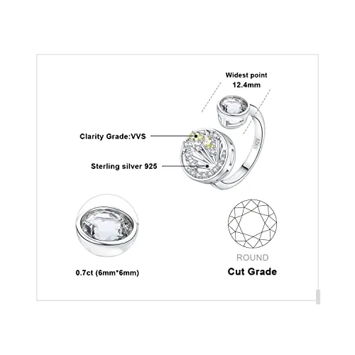JewelryPalace Luna e Sole 3.6ct anello argento ametista verde