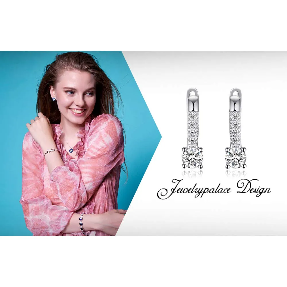 JewelryPalace 1ct orecchini a cerchio argento zirconia