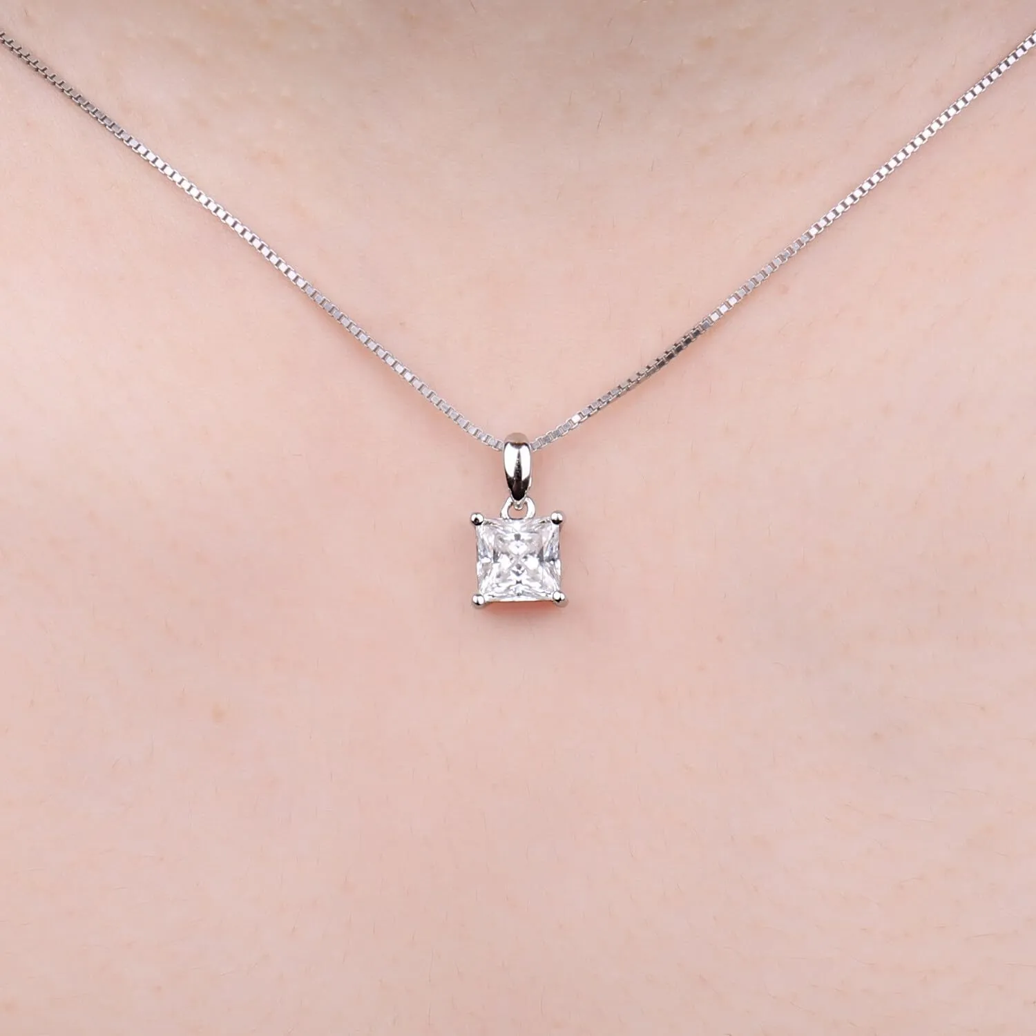 JewelryPalace Solitario collana argento 925 zirconia 45 cm
