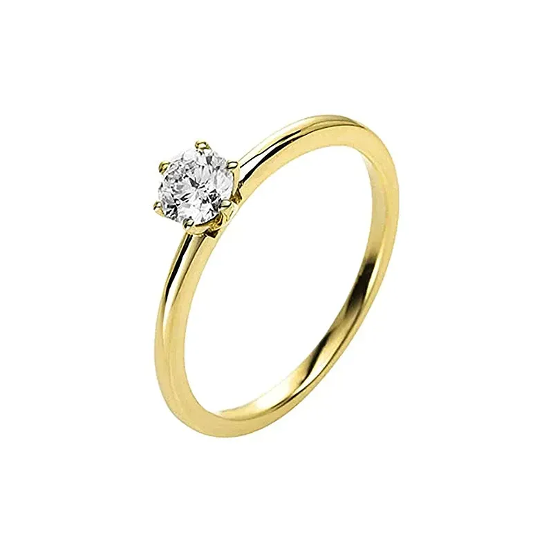 Gioielli Celiento Solitario 6 Griffe anello oro giallo 18 kt
