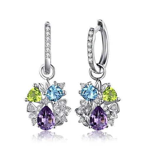 JewelryPalace 2ct Orecchini Pendenti Argento 925 Peridoto Verde