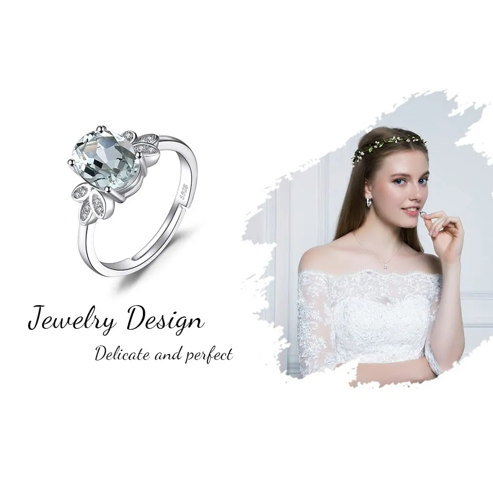 JewelryPalace Classico Anello Argento 925 Ametista Verde Ovale