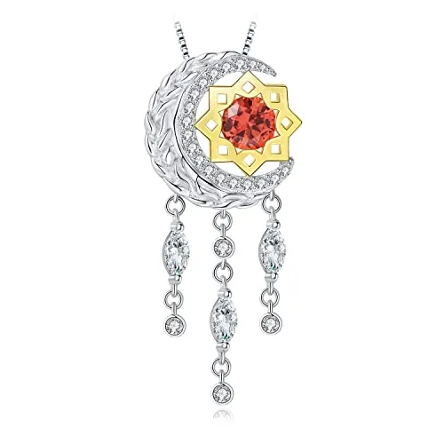 JewelryPalace Luna Stella 2.9ct collana arancione 45cm