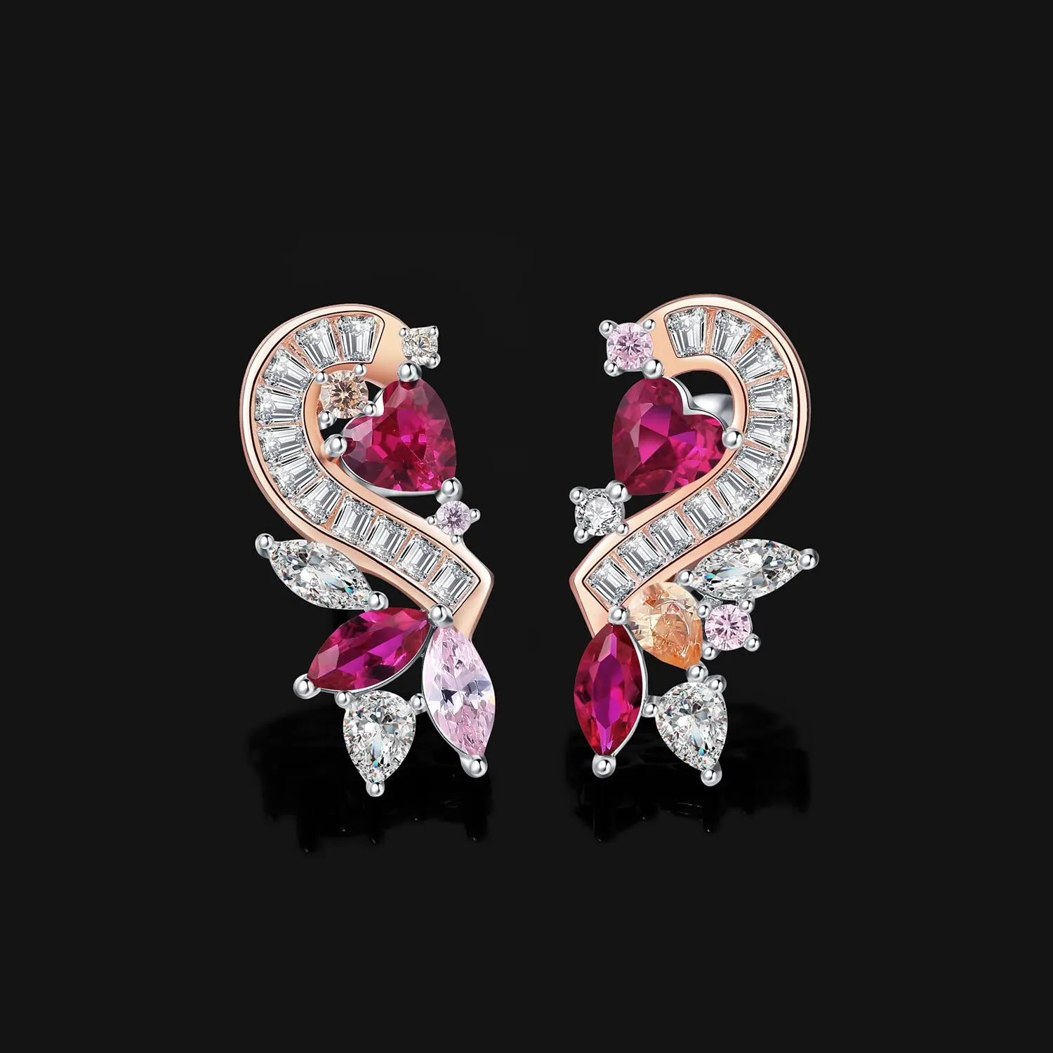 JewelryPalace Cuore 3.2ct orecchini bottone oro rosa
